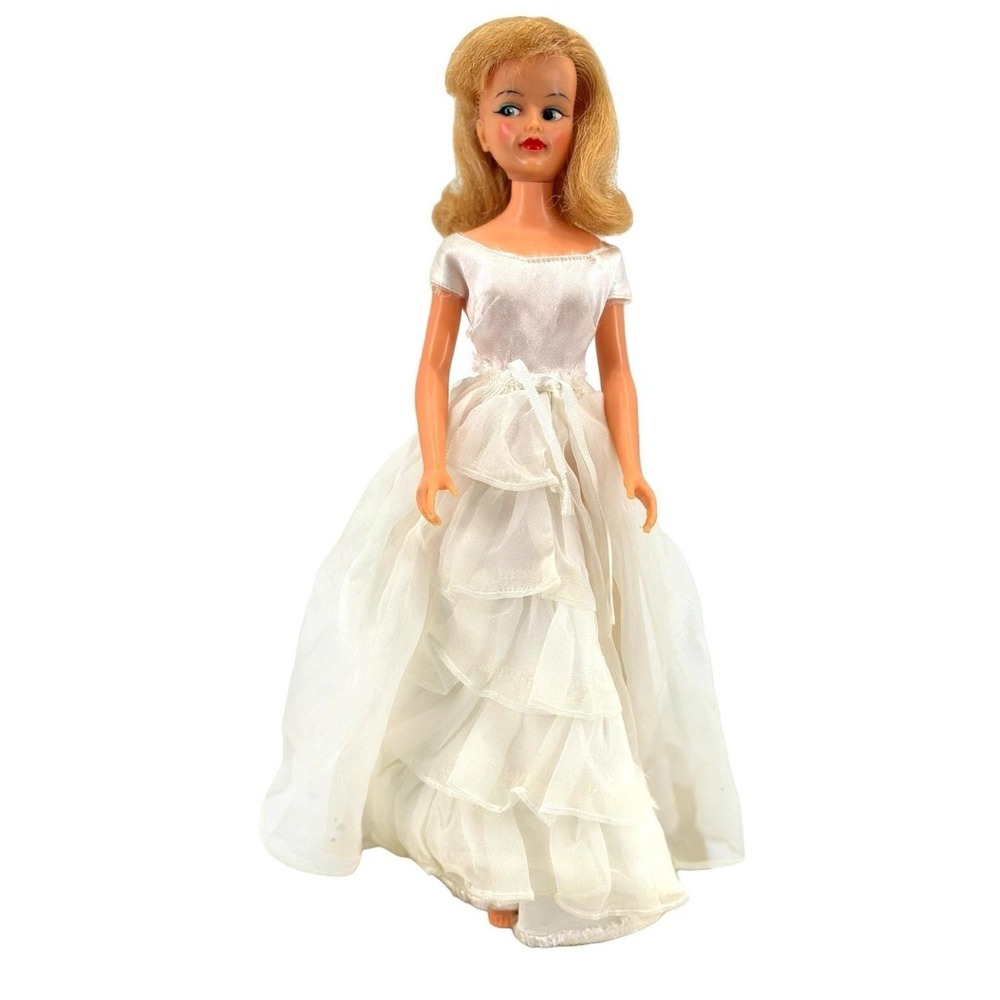 Vintage Ideal Misty Doll Blonde 12" Bridal Dress 1965